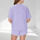 thumbnail image 4 of Karight 2 Piece Outfits Women Casual Soft Loungewear Short Sleeve Drop Shoulder Tops with Shorts Pj Sets Sleepwear Suits, 4 of 7
