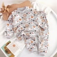 thumbnail image 2 of CAUYDY Infant Boys Pjs Preemie Clothes for Boy Fall Winter Long Sleeve Top Elastic Waist Pants 2Pcs Set Newborn Baby Pajamas Sleepers Cute 3 6 9 12 Months Sizes 6-12 Months,Light Gray, 2 of 4