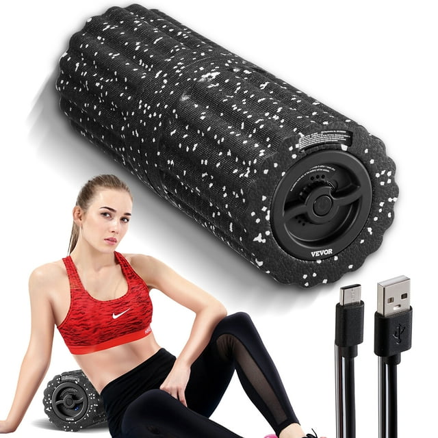 VEVOR Rouleau en Mousse Vibrante 4 Intensités Rouleau en Mousse EPP Électrique Rechargeable