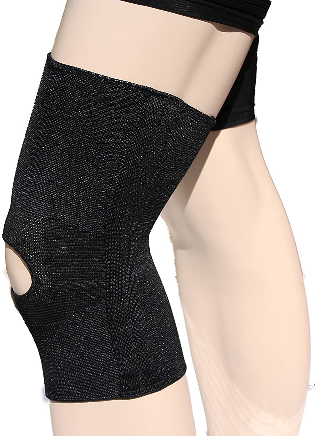 Dual Stay Compression Support Knee Brace w/ Open Patella (X-Large Black)