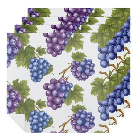 

QCPP Fruit Cartoon Floral Pattern Cloth Napkins Polyester Reusable Machine Washable Fabric for Events Kitchen Pack of 6 2 PCS