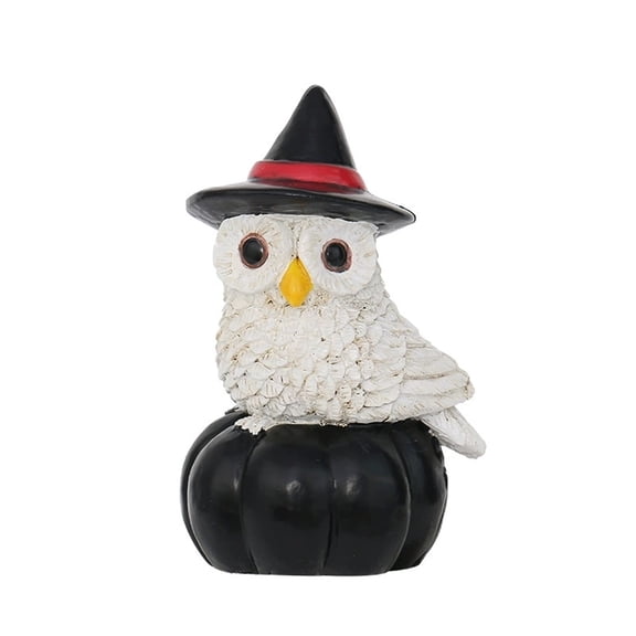 ZJNGJC Halloween Pumpkin Man Resin Figurine Mustache Statue With Cape Indoor Tabletop Shelf For Holiday Party Home Ornament A