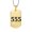 Gold 555, variant on Unisex Angel Number 666 Necklace Stainless Steel Square Pendant Simple Numerology Jewelry, Gold