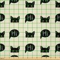 thumbnail image 2 of Ambesonne Cat Fabric by the Yard Microfiber, Black Kitties Saying Hi, 10 Yards, Ivory Black Ruby, 2 of 2