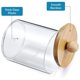 thumbnail image 4 of Porta hisopos, organizador de baño, contenedores de almacenamiento, frascos de plástico transparente con bambú para algodón, hilo dental, 4 of 6