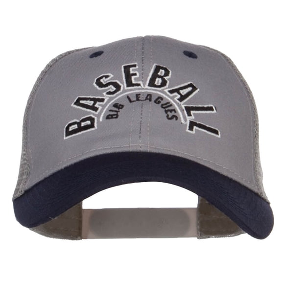 Baseball Big League Embroidered Trucker Cap - Navy Grey OSFM