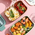 thumbnail image 6 of AYktou Bento Box,Lunch Box,Food Grade Reusable Snack Containers with Lids & 2 Compartments,Built-in Utensil Set,Leak-Proof Bento Box Adult,BPA-Free,Microwave & Dishwasher Safe, 6 of 7