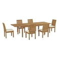 thumbnail image 2 of Modway Marina 7-Piece Teak Wood Patio Dining Set in Natural & White, 2 of 9