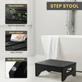 thumbnail image 3 of Wooden Step Stool for Adults & Kids, Non-Slip Rubber Feet, 6.5 Inch High, Lightweight Small Step, 400 Lbs Capacity, Bed Step Stool for High Bed, Bathroom & Kitchen, Black, 3 of 14