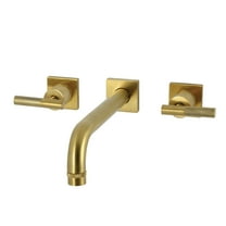 Kingston Brass KS6027KNL Convergent Two-Handle Wall Mount Roman Tub Faucet with Knurled Handle, Brushed Brass