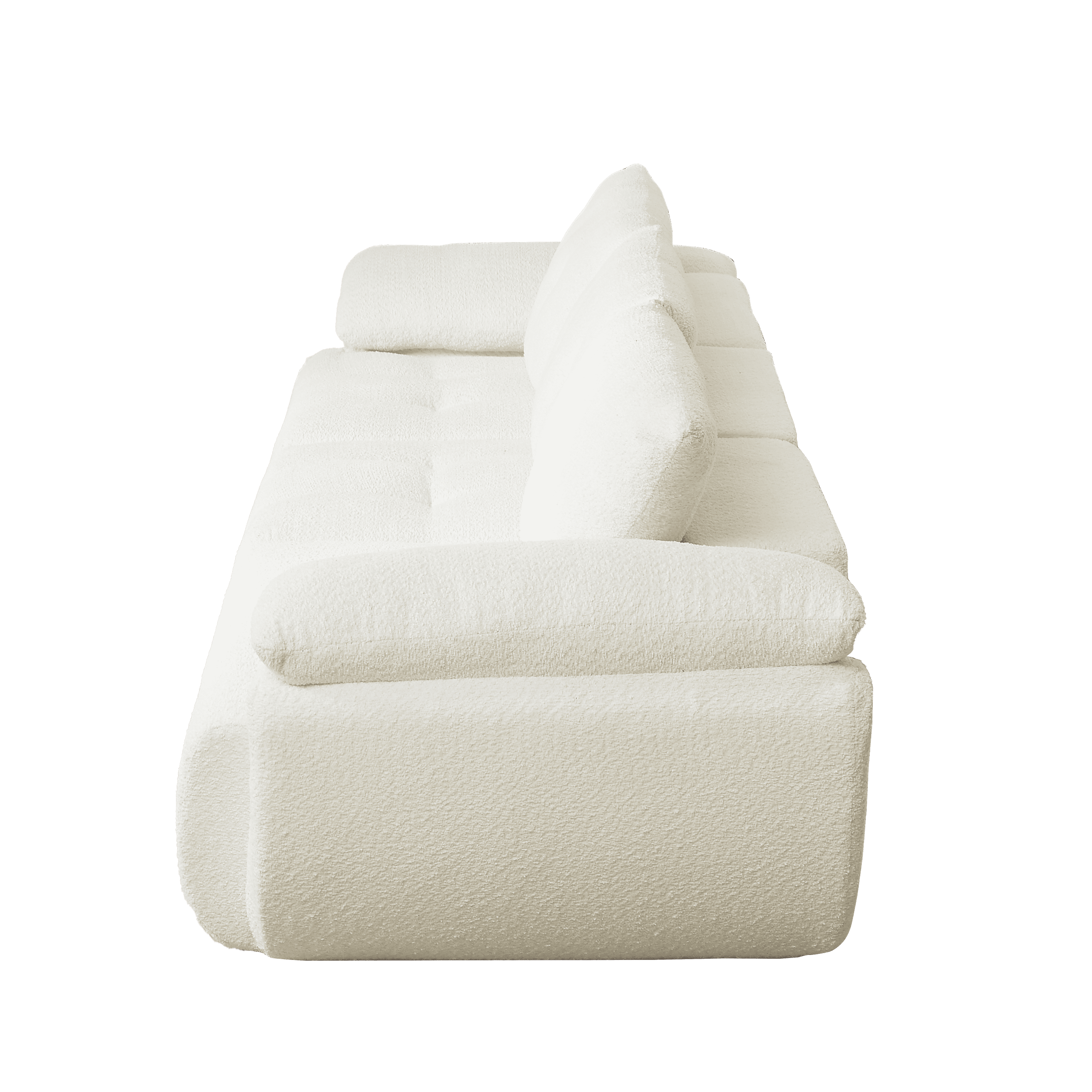 Leumius 115" L-Shaped Modular Sectional Sofa with Chaise,Boneless Comfy Chenille Fluffy Couch with Deep Seat and Curved Horn Backrest,Flexible Module Combination for Living Room, No Assembly,Beige