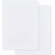 thumbnail image 1 of 2 juegos de 14 hojas separadores de índice A5 de plástico blanco para carpeta de 6 anillas. Separadores con 7 pestañas y 6 agujeros., 1 of 7