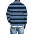 thumbnail image 5 of Ceisia Men's Vintage Waffle Knit Polo Sweater | Loose Drop-Shoulder Color Block Striped Long Sleeve Pullover Gifts, 5 of 5