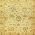 thumbnail image 1 of Ahgly Company Machine Washable Indoor Square Abstract Yellow Area Rugs, 7' Square, 1 of 7