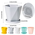 thumbnail image 3 of HomelyJoy Nordic Geometric Flower Pot, 14.5x5 Inch Yellow Plastic Planter with Bottom Drainage Holes for Window Sill Balcony Patio Garden, No Tray, 3 of 7