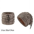 thumbnail image 3 of Dyfzdhu Women Mens Pullover Cap Pile Comfortable Warm Hat Scarf Dual Use Khaki, 3 of 4