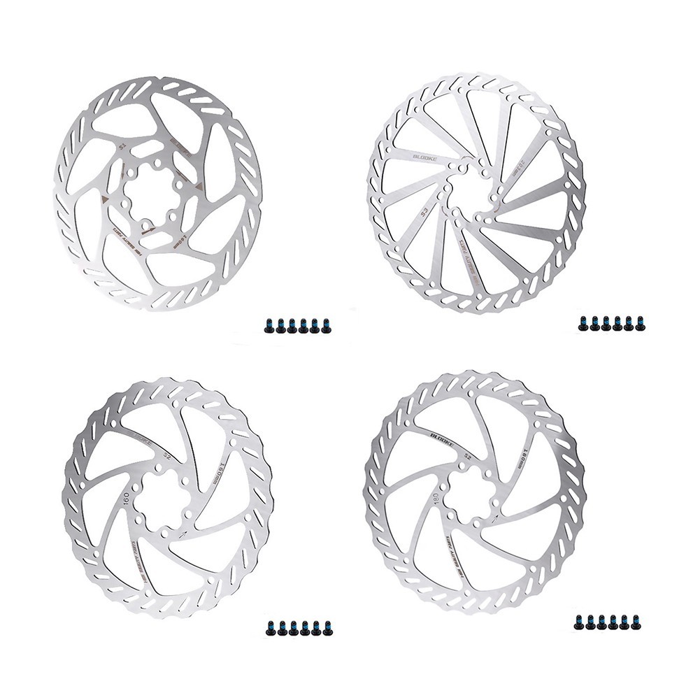Frein à Disque Vélo 160 Mm En Acier Inoxydable – Ventilé, 6 Trous, Compatible VTT Et Route, Couleur Bleu