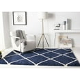 thumbnail image 4 of SAFAVIEH Hudson Amias Geometric Shag Area Rug, Navy/Ivory, 9' x 9' Square, 4 of 10