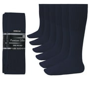 Diamond Star Tube Socks Men 6 Pairs Premium Cushion Cotton Over The Calf Athletic Knee High Socks For Men (Navy - 6 Pairs 31 inches Big & Tall Over The Calf Socks fit size 13-16)