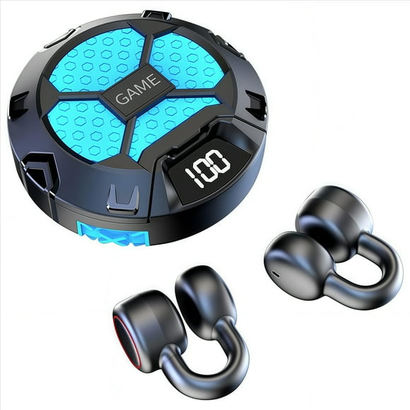 Auriculares inalámbricos para gaming de conducción ósea con ANC, pantalla LED, BT 5.0, latencia ultrabaja de 15 ms, diseño ergonómico e impermeabilidad IPX5, para PC y móviles