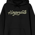 thumbnail image 2 of Harry Potter Winged Pigs Hogwarts Crest Long Sleeve Adult Black Hooded Sweatshirt-Small, 2 of 5