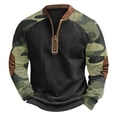 thumbnail image 3 of Men's Long Sleeve Camo Sweatshirt - Winter Neck Pullover Shirts for Men Plus Size, 3 of 3