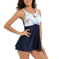 thumbnail image 3 of Maillots de Bain pour Femmes Grande Taille, Robe de Bain Tankini pour Femmes avec Shorty, Deux Pièces, Maillot de Bain à Col en V, Robes Mini Fluides pour Femmes P-3TG, Maillots de Bain Femme en Liquidation, 3 of 5