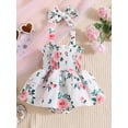 thumbnail image 3 of Wassery Baby Girls Romper Clothes Floral Print Sleeveless Sling Tutu Jumpsuit Headband 2Pcs 6M 12M 18M 24M Infant Girls Summer Birthday Party Dress Set 9M-4T, 3 of 7
