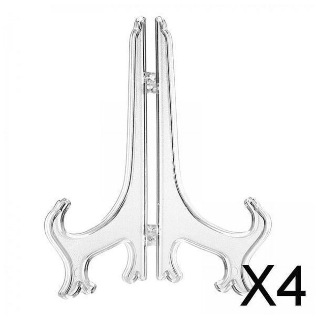 Paquete de 2-4 soportes para platos, soporte de exhibición, caballetes para fiestas, soporte para platos para fotos, 4 pulgadas 4 piezas
