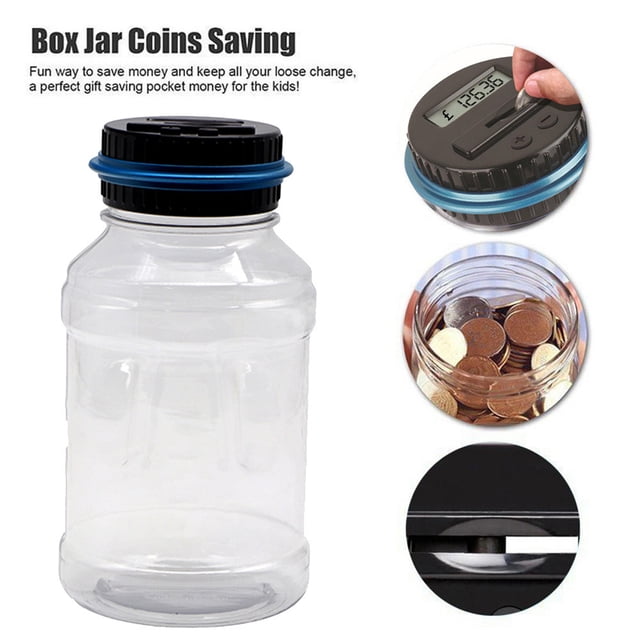 Clear Digital Bank Coin Savings Counter Lcd Counting Money Jar Change Gift