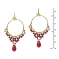 thumbnail image 3 of Elegant Belle Red Crystal Teardrop Dangle Brass Earrings, 3 of 4