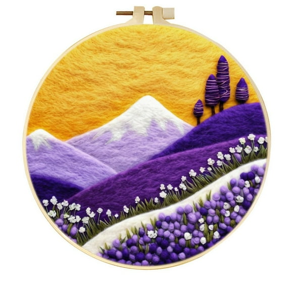 Mountain Needle Felting Set, Beginner Felt Painting Set, With Wool Felt Painting Set, Decorative Frame, Suitable for Home Decoration