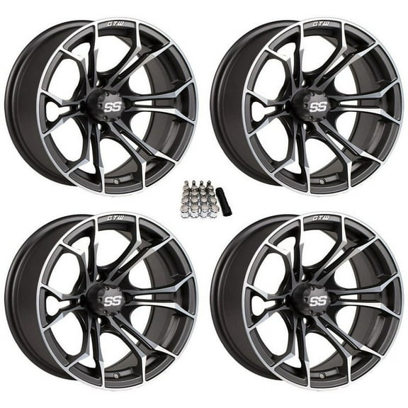 GTW Spyder 14" Golf Cart Wheels/Rims Gray E-Z-GO & Club Car