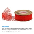 thumbnail image 3 of Unique Bargains 1.2 Inch Wide 25 Yard Lace Ribbon Floral Pattern Red Lace Trim Ribbon for Gift Wrapping, Wedding Decor, 3 of 5