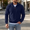thumbnail image 4 of gbyLJF Mens Knit 1/4 Zip Pullover Solid Color Base Layer Sweater Long Sleeve Casual Tops Fall Winter Trendy Clothes, 4 of 5