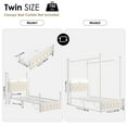 thumbnail image 5 of Hiphuta Twin Size Upholstered Canopy Bed with Charging Station & Storage Drawer, LED Beds with 4 Removable Posts, Twin Bed Frame, Beige, 5 of 8