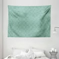 thumbnail image 1 of Green Tapestry, Vintage Style Victorian Garden Pattern Antique Design Old Fashion Ornaments, Wall Hanging for Bedroom Living Room Dorm Decor, 80W X 60L Inches, Turquoise Seafoam, by Ambesonne, 1 of 2