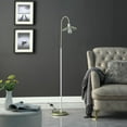 thumbnail image 4 of 64" Gold And White Arched Floor Lamp With Gold Metal Cage Shade, 4 of 7