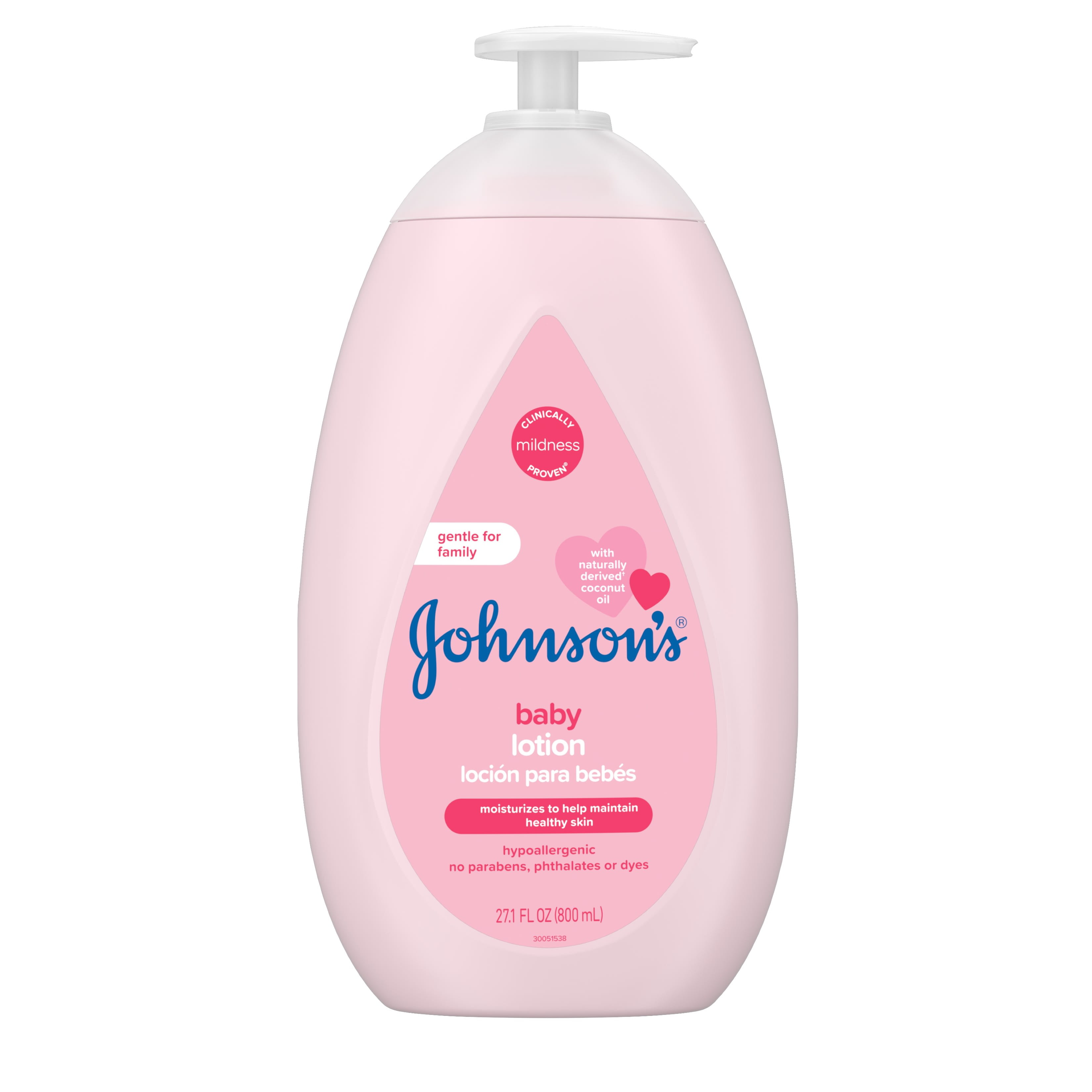 Johnson's Moisturizing Pink Baby Lotion with Coconut Oil, 27.1 Fl. Oz
