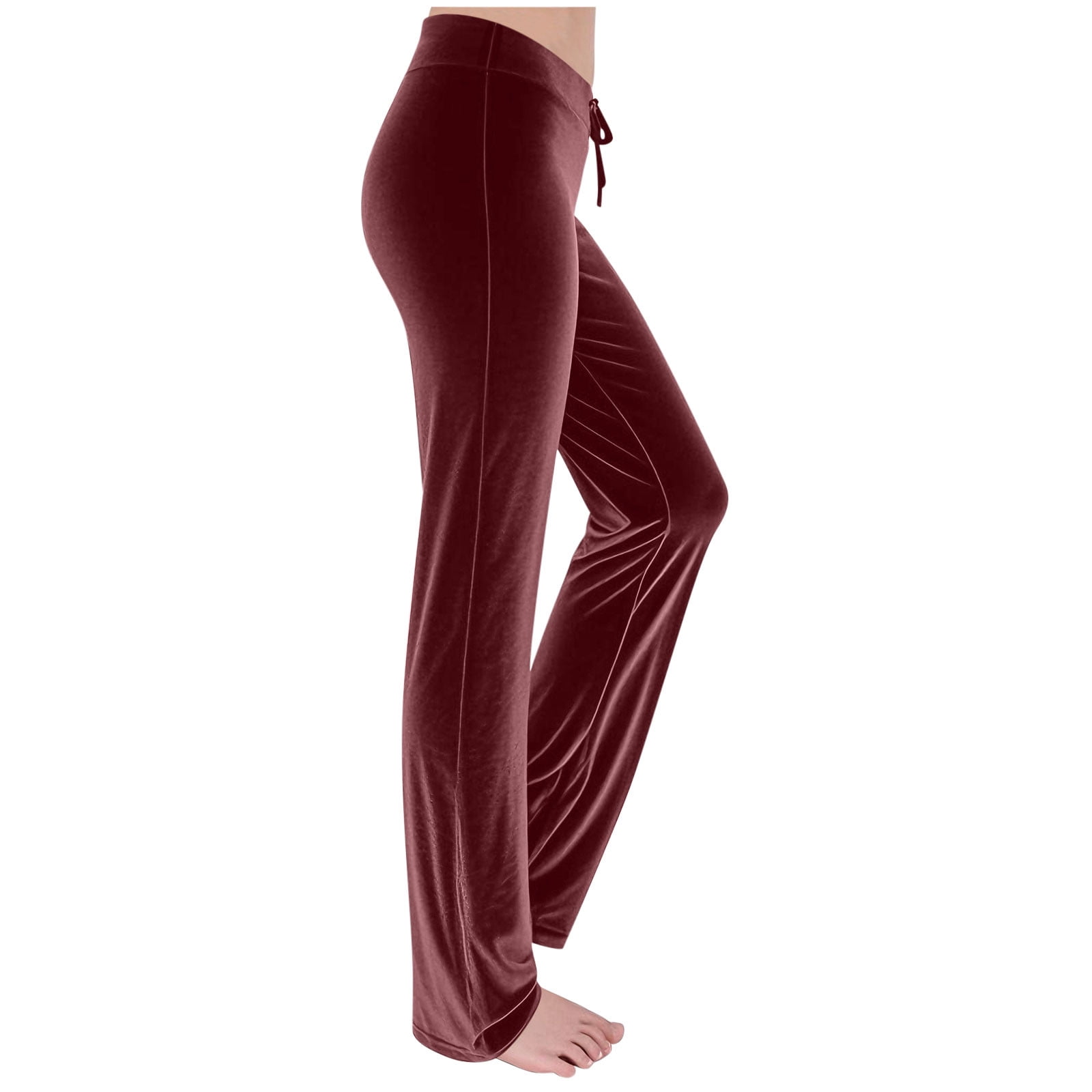 ZFLM Women's High Waist Velvet Yoga Pants - Warm Fleece Lined Leggings For Winter, Casual & Athletic Wear