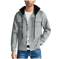 thumbnail image 4 of Levmjia Men's Solid Color Hooded Jacket Casual Streetwear Zip Up Outerwear Lightweight Nylon Spandex Jacket with Pockets S-3XL Modern Fit Stylish Gray, 4 of 9