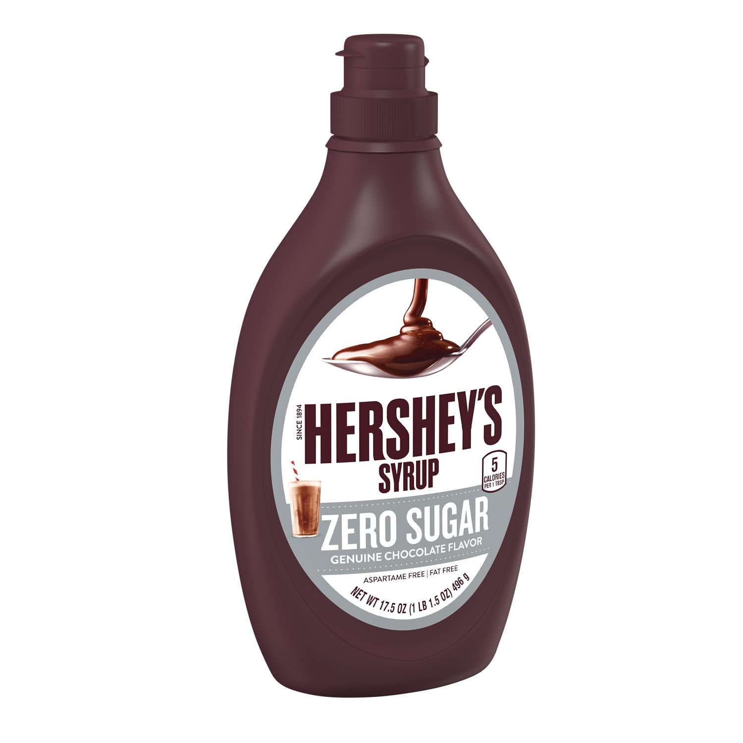 Hershey's Zero Sugar Chocolate Syrup, Bottle 17.5 oz