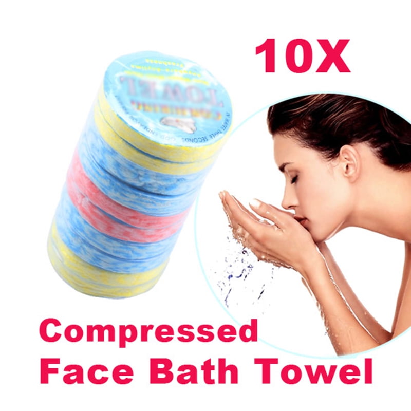 10pcs Magic Compressed Bath Face Towels Travel Home Fiber Washcloths Disposable