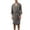 Grey, variant on Men's Soft Waffle Bath Robe 3/4 Sleeve Bathrobe with Pockets V Neck Fall Knee Length Slim Fit Holiday Belt Sleepwear Grey Large