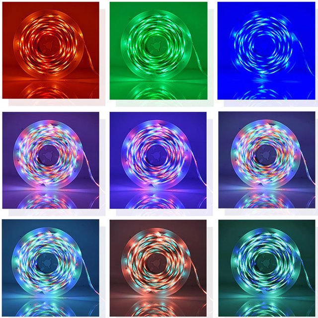 Tira de luces LED SMD 3528 lámpara de cinta Flexible RGB Tmvgtek con Control remoto para TV pantalla de escritorio luz de fondo decorativa