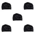 thumbnail image 3 of mmirethe Bonnet de Nuit en Coton Doux et Extensible pour la Perte de Cheveux Noir 56-58cm 5Set, 3 of 6