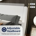 thumbnail image 4 of Allewie Full Size Platform Bed Frame with Curved Adjustable Headboard, Faux Leather Upholstered Style, 10'' Mattress Recommended, White, 4 of 8