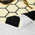 thumbnail image 5 of Castle Fairy Vintage Bee Graphic Twin Quilt Set 2 Pieces,Geometric Honeycomb Twin Coverlet Set,Black Cream Golden Yellow,1 Bedspread and 1 Pillowcase, 5 of 7