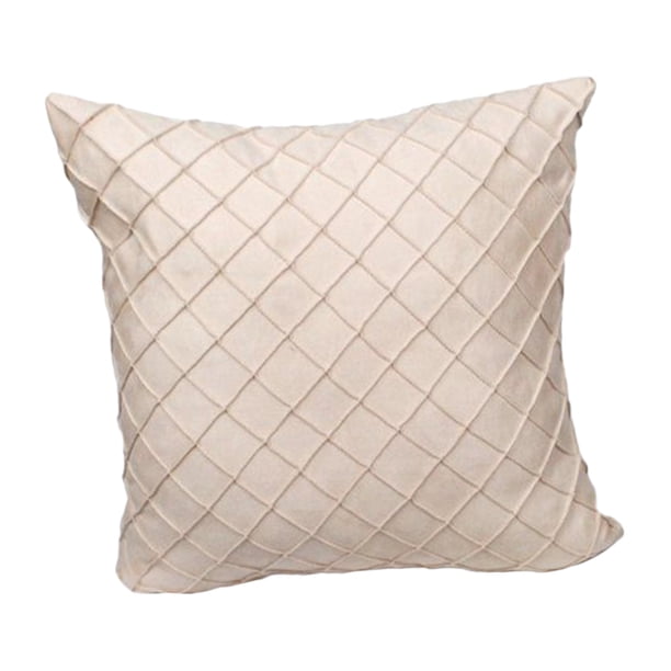 Funda de Cojín Cuadrado de Relieve Geométrico de Diamante Adorno para Cama, Sofá Blanco cremoso-50x50cm