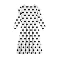 thumbnail image 4 of Abcomgle Girls Long Dresses Size 14-16 Casual A-Line Ruffle Long Sleeve Girls Long Dresses Polka Dot Crew Neck Sundresses Tiered Boho Dresses with Pockets,White, 4 of 5